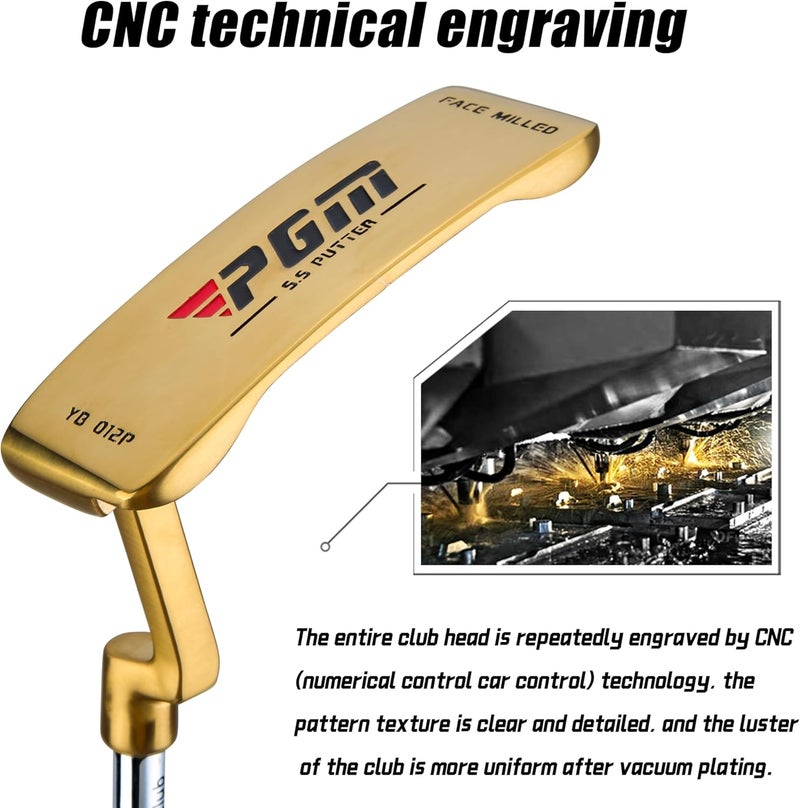 PGM Men's Left-Handed Putter - 950 Steel Shaft, Stainless Steel Head - Easy Flop Shots - Image 2